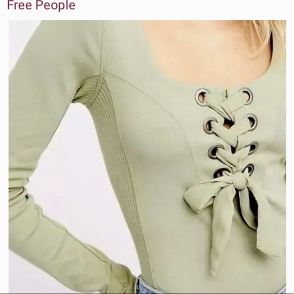 Free People Tops - FREE people long sleeve front tie blouse